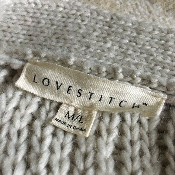 Lovestitch Cottagecore Chunky Loose Knit Wool Blend Cardigan Sweater - Picture 11 of 16